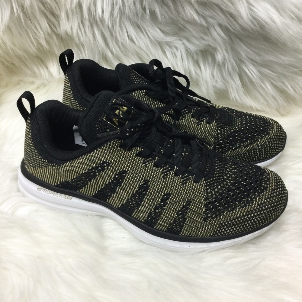 APL Techloom Pro W Propelium Sneaker - Black & Gold - 9 - Excellent Condition